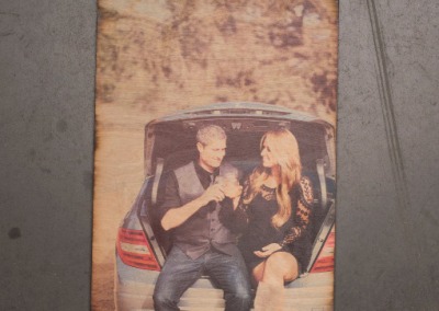 Couple in Car Wood Print